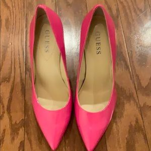 Pink red pumps